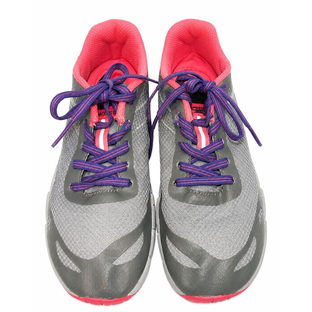 Merrell Bare Access Flex Girls Size 2M Gray Pink Purple Running Shoes MC58620